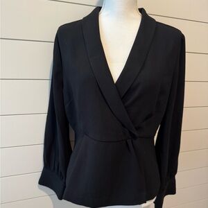 J. Crew Black Wrap Blouse